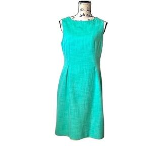 Tahari Teal Tweed Shift Dress 10​